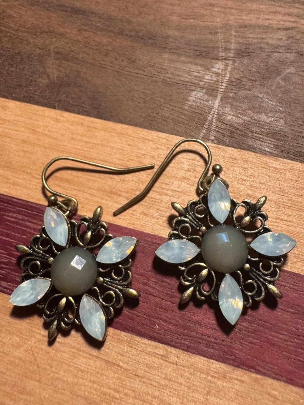 Festival Moonstone Starburst Drop Earrings